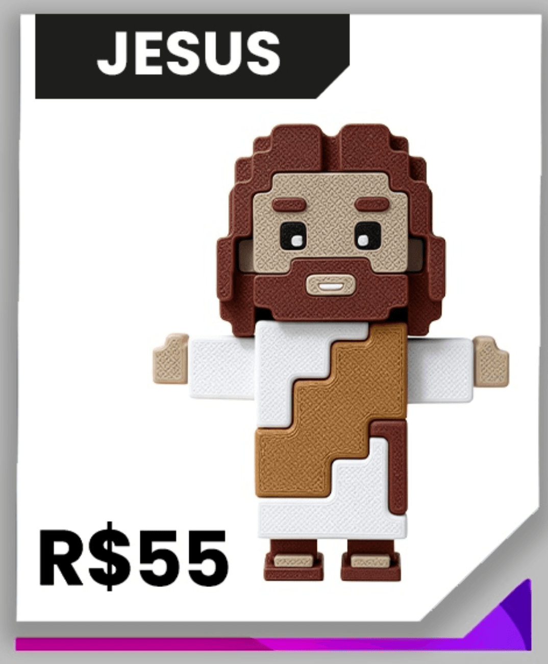 Jesus de Blocos — Brinquedos impresso em 3D pela THRE3