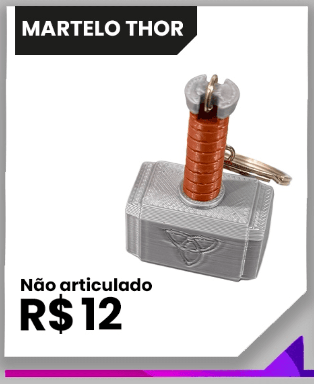 Martelo do Thor — Chaveiros impresso em 3D pela THRE3