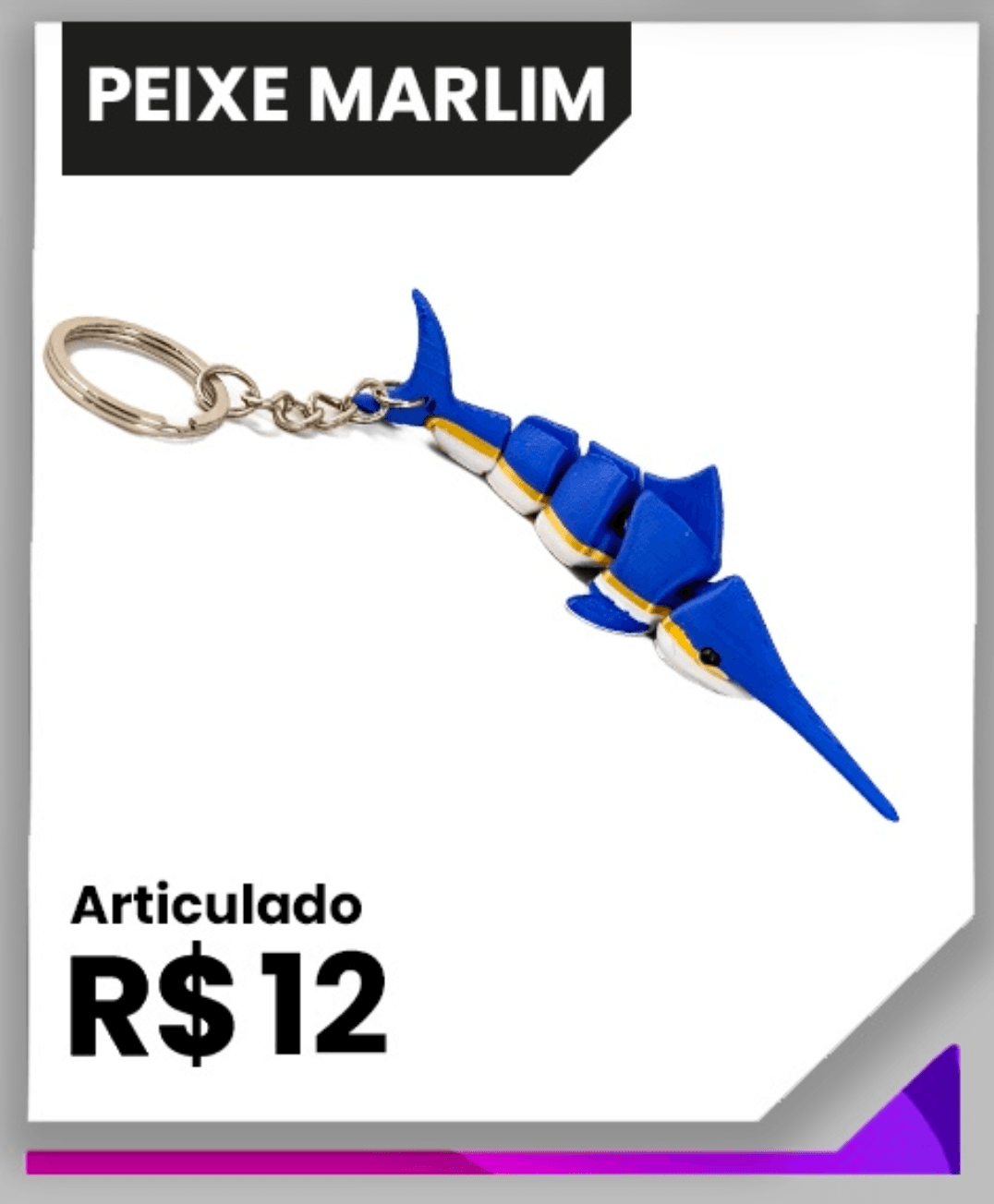 Peixe Marlim — Chaveiros impresso em 3D pela THRE3