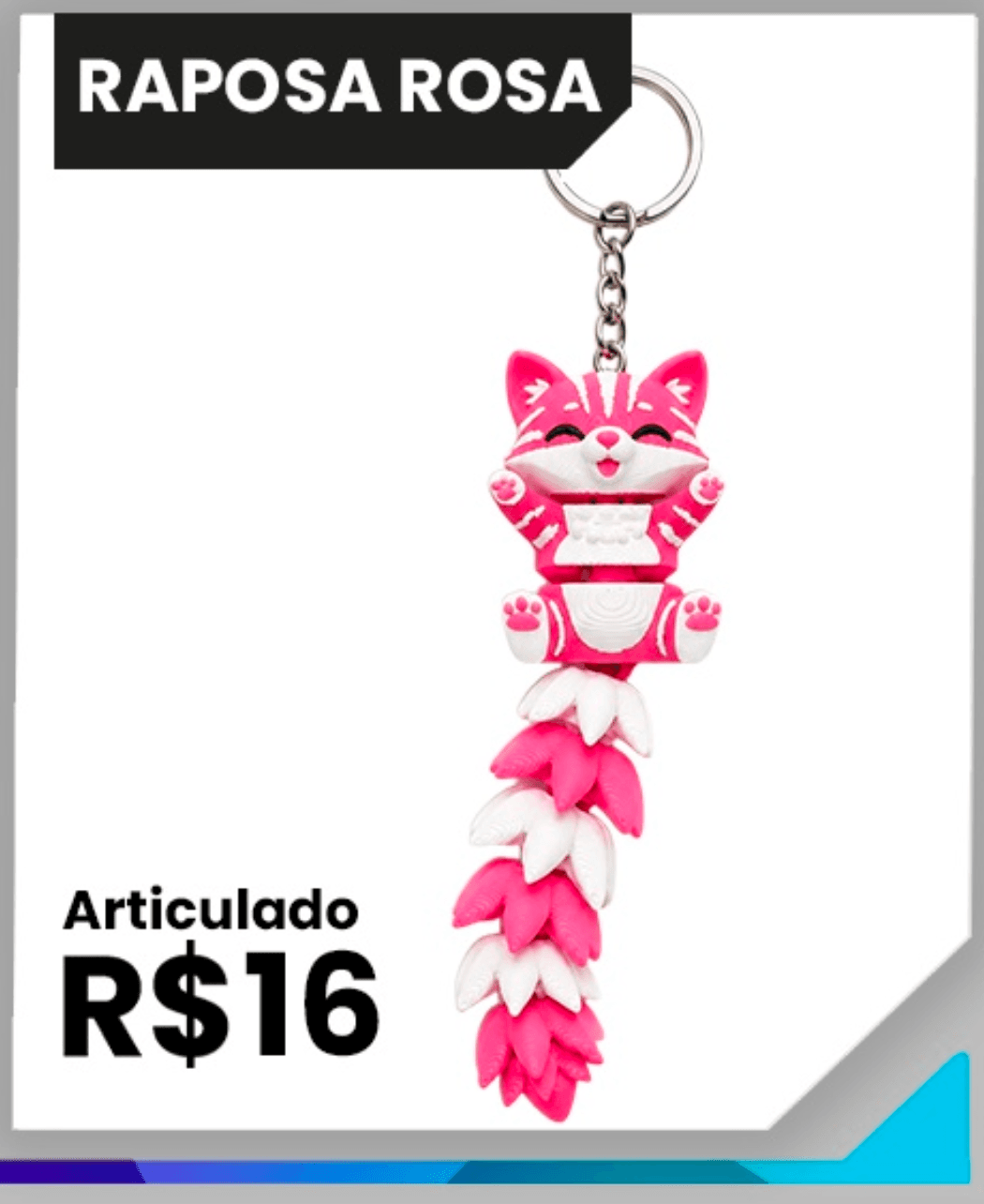 Raposa Rosa — Chaveiros impresso em 3D pela THRE3